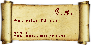 Verebélyi Adrián névjegykártya
